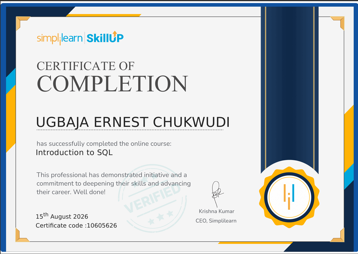 Ugbaja Ernest Certificate 2